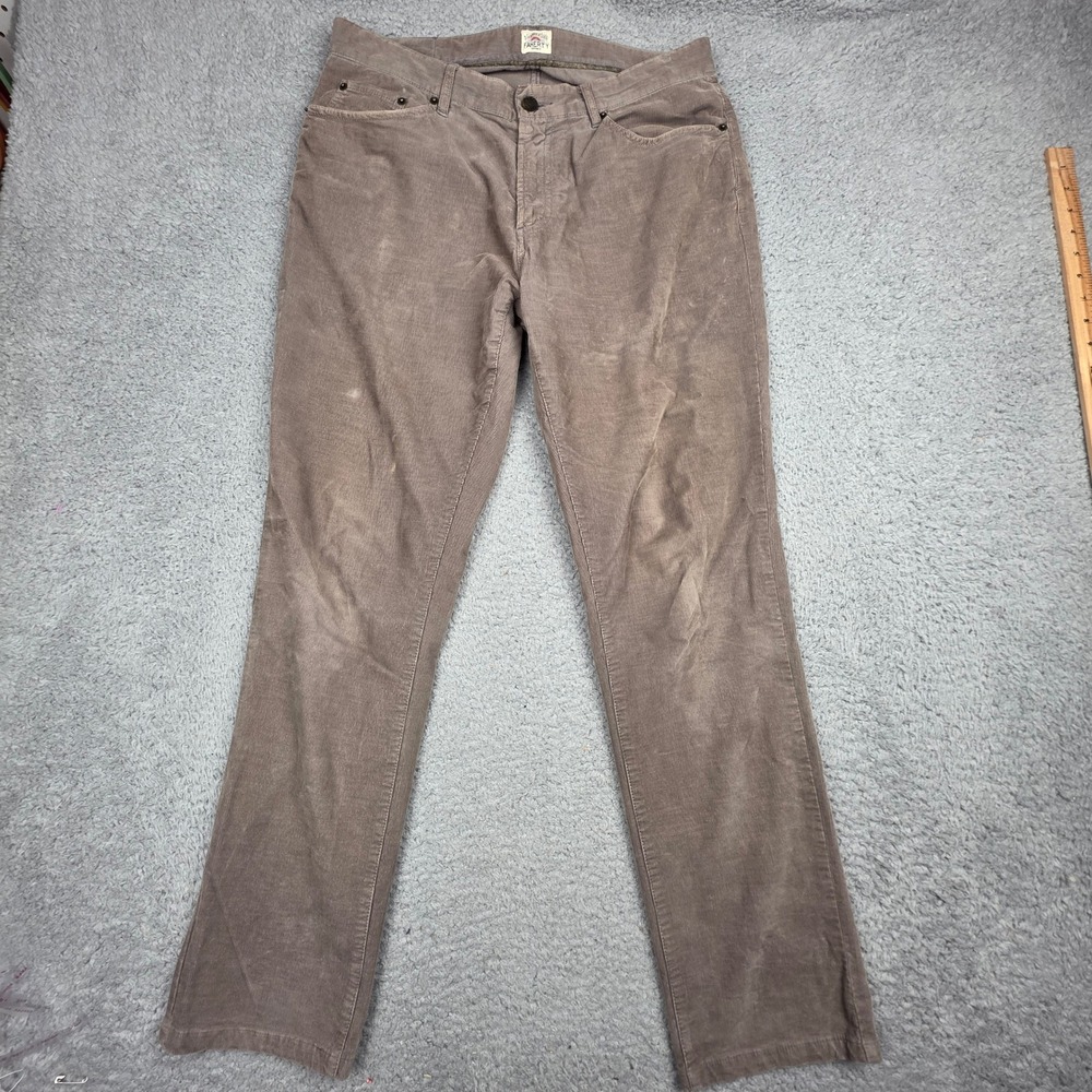 Faherty Corduroy Pants Mens 32 Grey Slim Straight 5-Pocket
